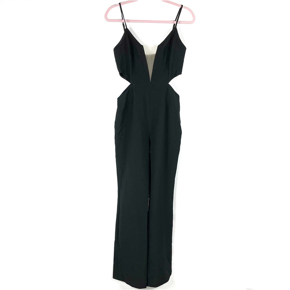 SOLD-Michael Costello Giada Black Jumpsuit - Picture 4 of 11